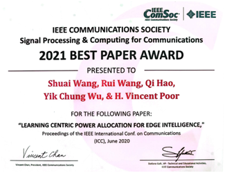 SUSTech scientists win IEEE Best Paper Award